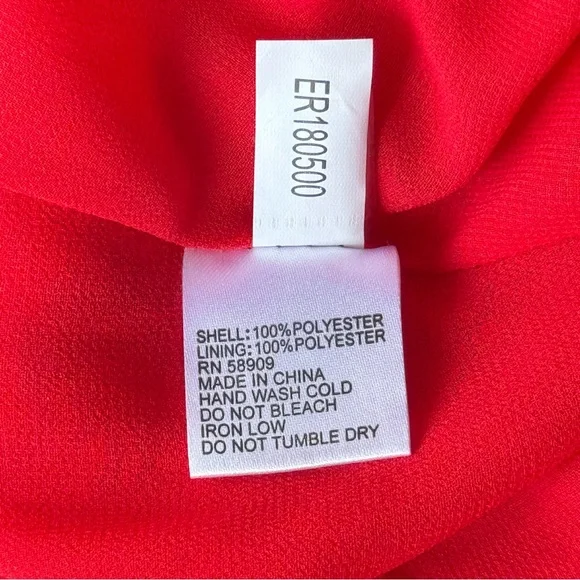 Gianni Bini Red Ruffle Snyder Fit & Flare Midi Ruffle Chiffon Dress NWOT Size S - Picture 8 of 9